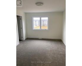 A room with a carpeted floor and a window showing a view of a building outside.