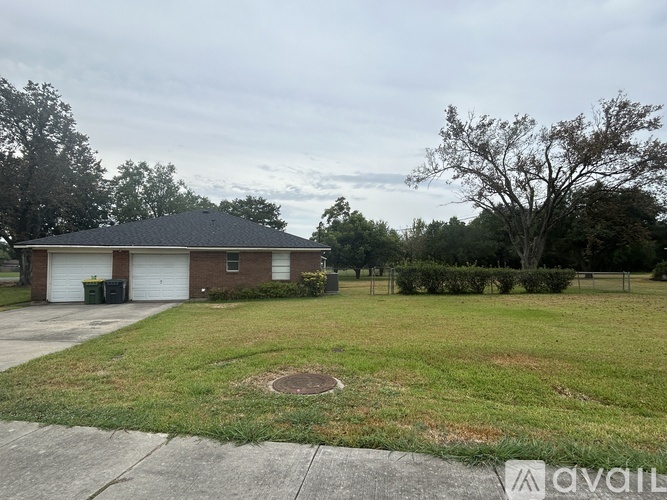 A house with a driveway and a tree in front.
