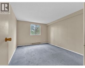 A room with a carpeted floor and a window showing trees outside.