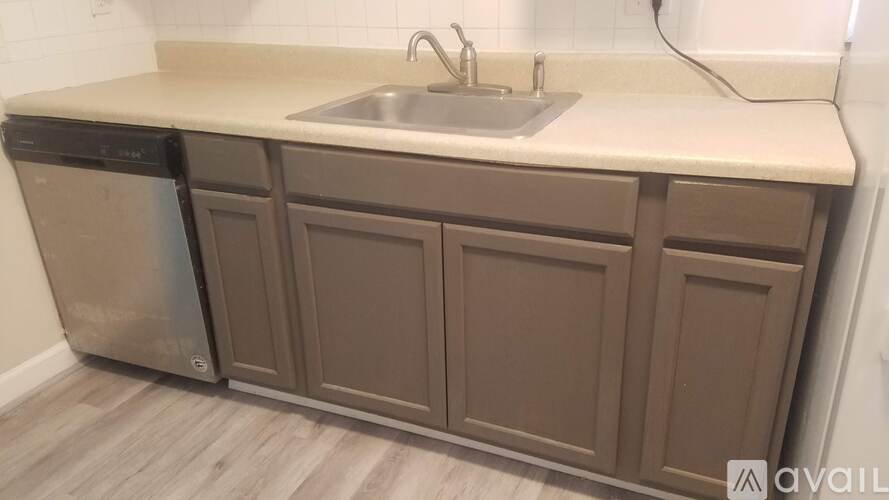 A kitchen with a sink and a dishwasher.
