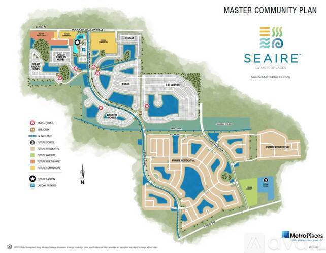 A map of the Master Community Plan for Seaire by MetroPlaces.