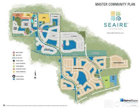 A map of the Master Community Plan for Seaire by MetroPlaces.