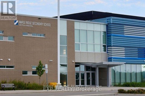 Maple Ridge Secondary School is a two-story building with a modern design.