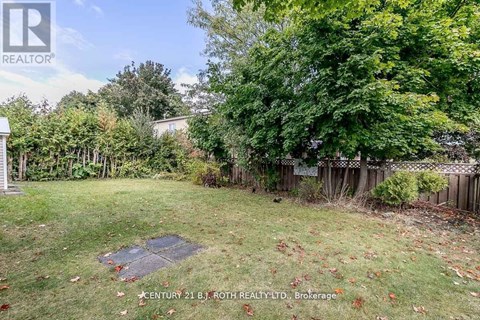 A backyard with a lawn and trees.