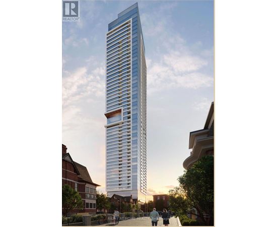 A tall, modern glass building is depicted in an architectural rendering.