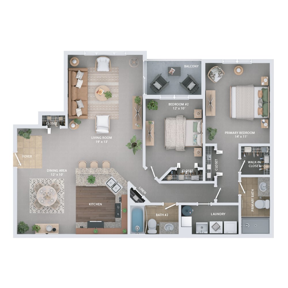 2 Bed | 2 Bath 1,355 Sq.Ft.