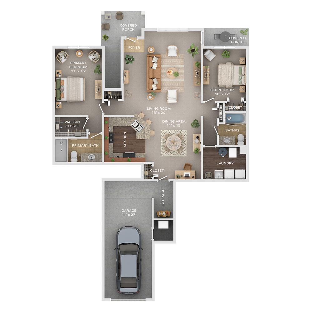 2 Bed | 2 Bath 1,355 Sq.Ft.
