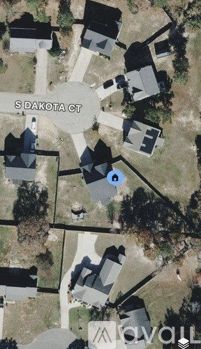 A satellite image shows a residential area with the label "S DAKOTA CT".