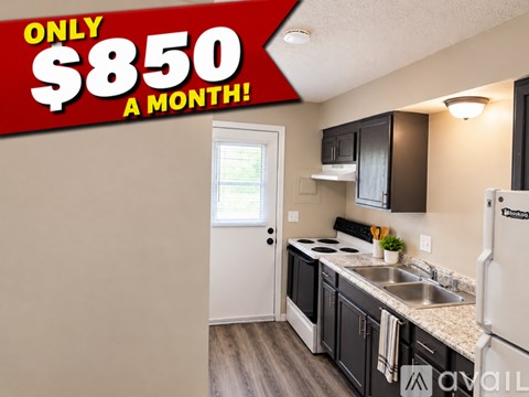 A kitchen with a price tag of $850 a month.
