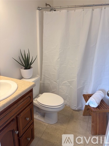 A white toilet sits next to a white sink in a bathroom.