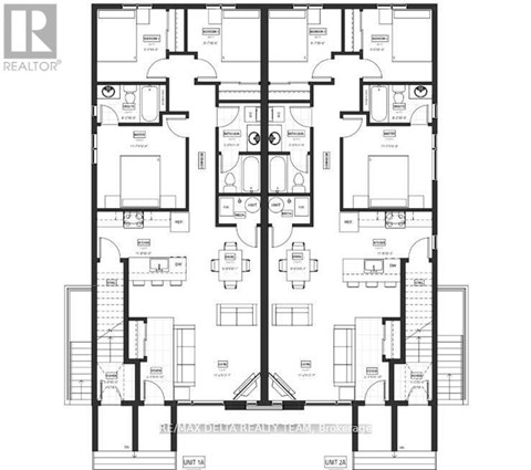 A black and white floor plan of a building with multiple rooms and labeled areas.