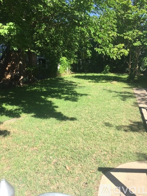 A green lawn with trees and a pathway.