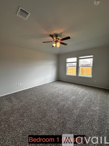Bedroom 1 is empty and waiting to be furnished.
