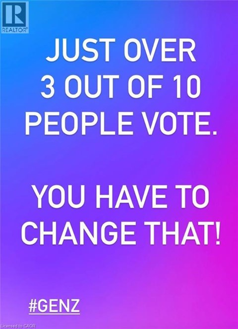 A poster with a message about voting and a hashtag #GENZ.