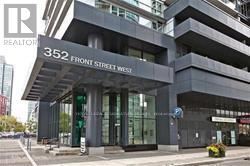 A modern building with the number 352 on it.