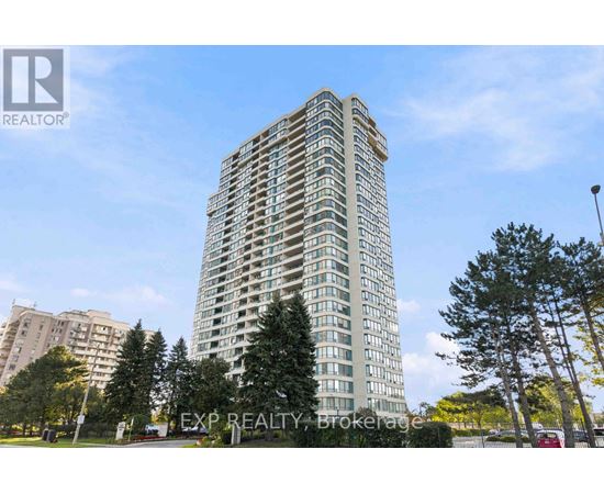 A tall residential building with balconies on the 10th floor and above.