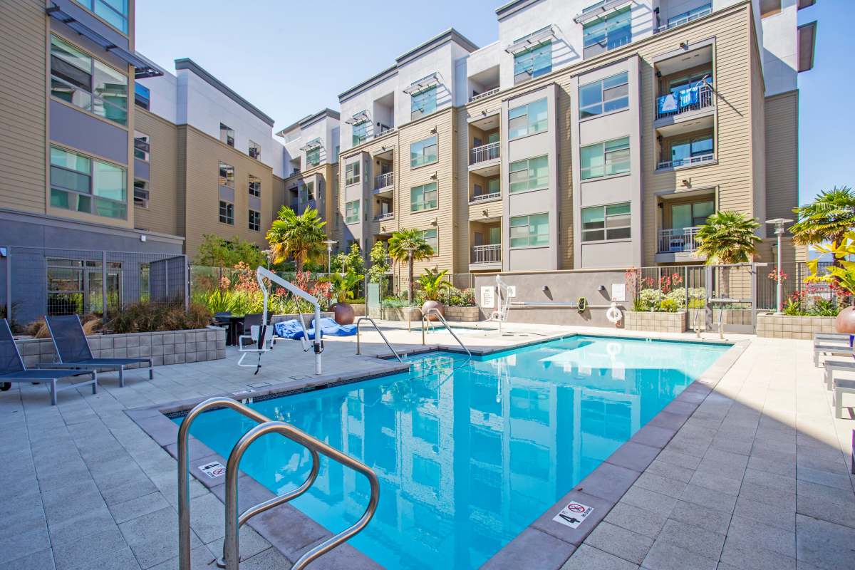 Pool with lounge chairs