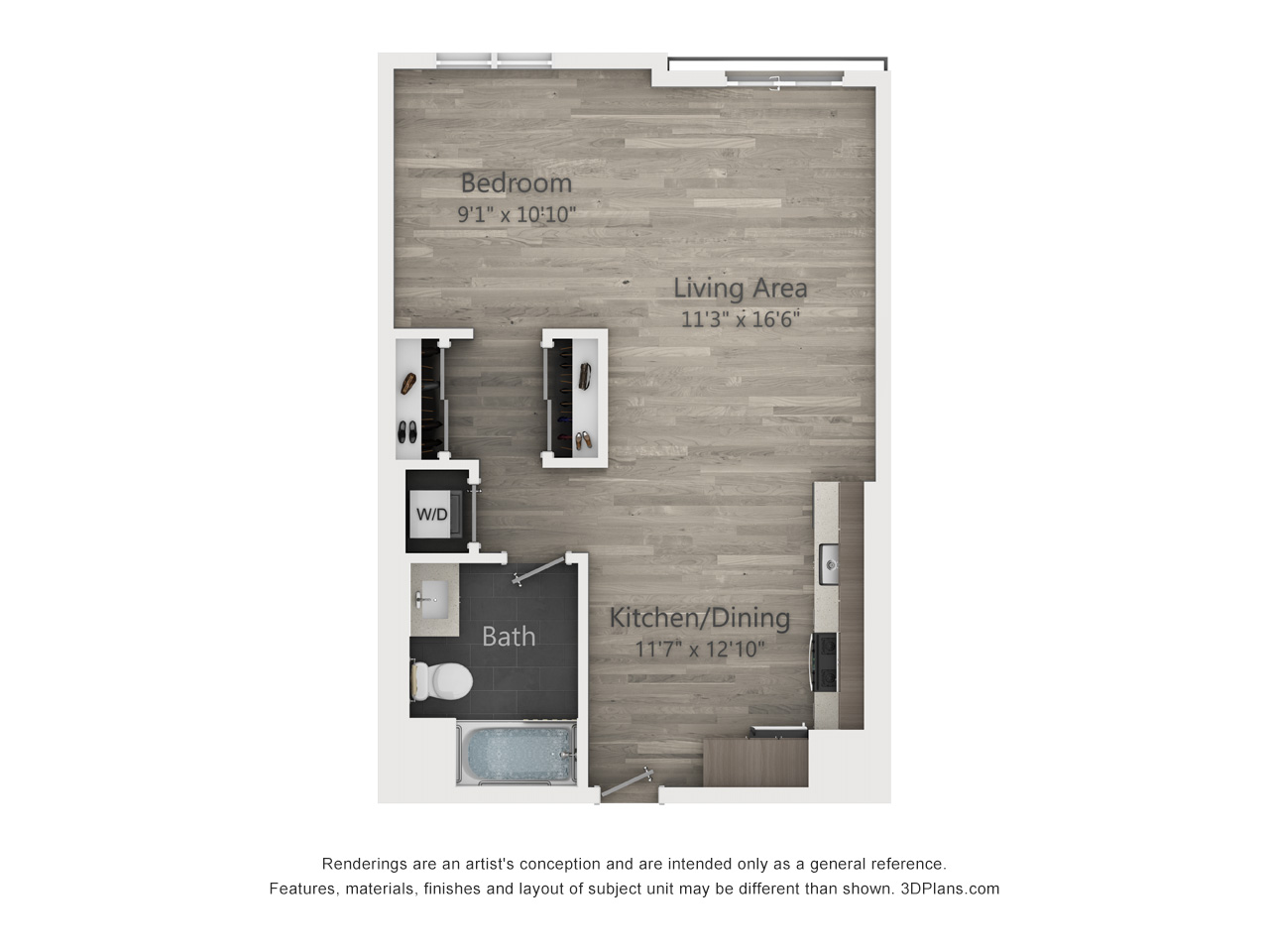 Studio floorplan
