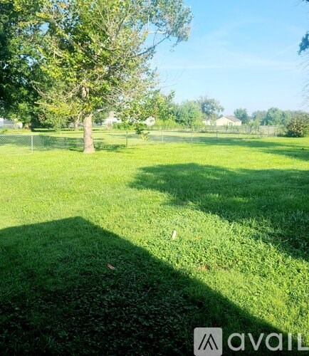 A grassy field with a tree and a fence in the background.