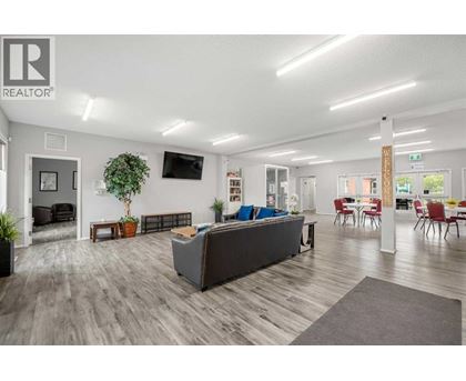 A spacious living room with a grey sofa and a wooden floor.