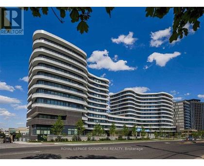 A modern building with curved balconies is shown in the image.