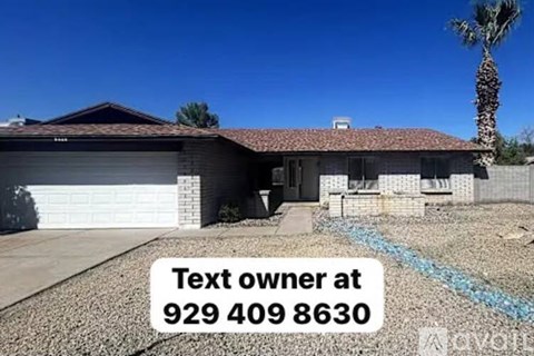 A house with a sign that says "Text owner at 929 409 8630".