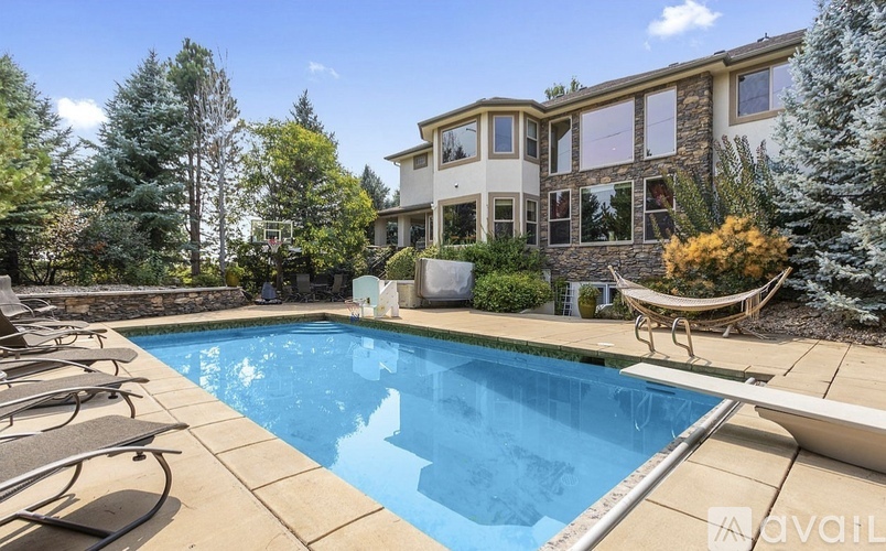 A large house with a pool in the backyard.