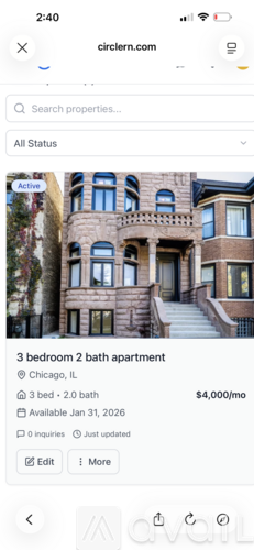 A 3 bedroom 2 bath apartment in Chicago, IL is available for rent.