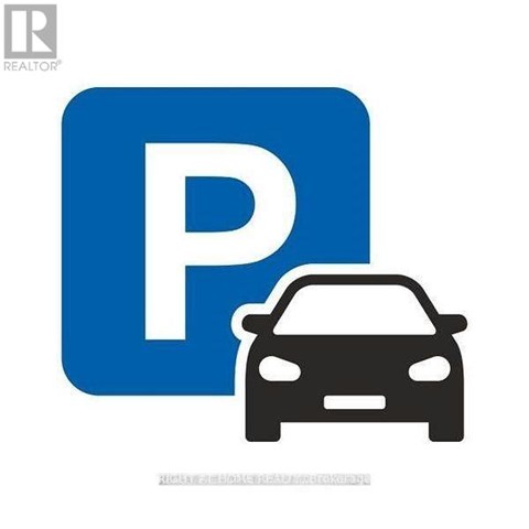 A blue parking sign with a car underneath it.