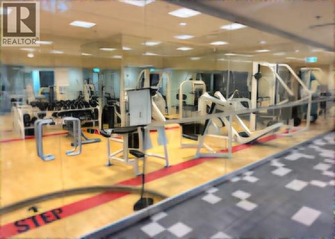 A gym with a variety of equipment including treadmills, weights and exercise machines.