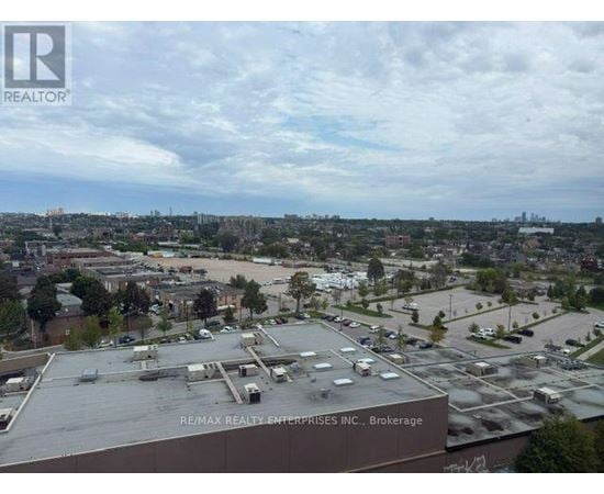 A view of a parking lot from a high vantage point.