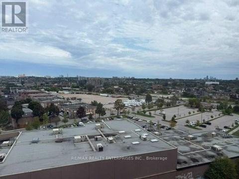 A view of a parking lot from a high vantage point.