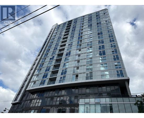 A tall building with a sign that reads "Homelife Landmark Realty Inc Brokerage".