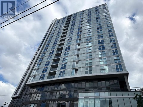 A tall building with a sign that reads "Homelife Landmark Realty Inc Brokerage".