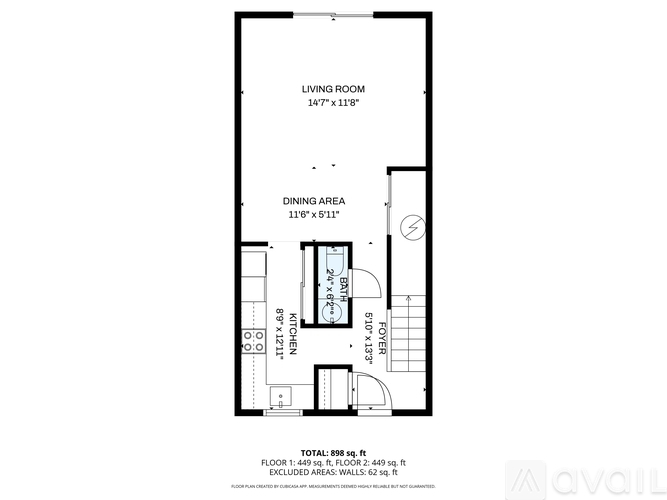A floor plan for a living room and dining area.