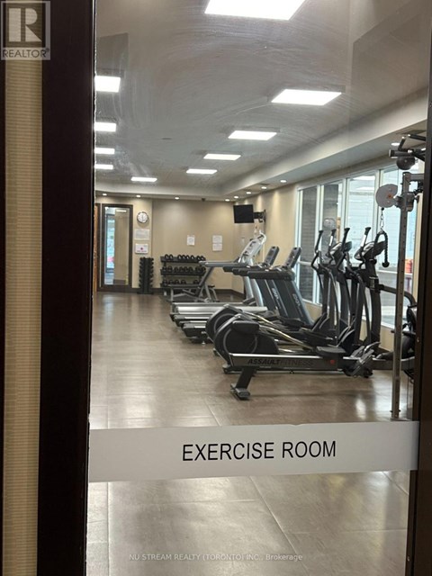 A gym with treadmills and exercise equipment.