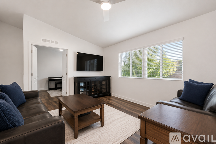 A living room with a fireplace and a television.