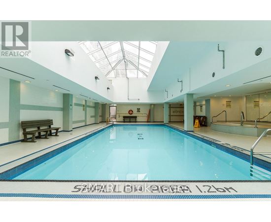Swimming pool in a large indoor swimming pool.