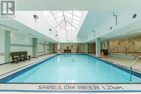 Swimming pool in a large indoor swimming pool.