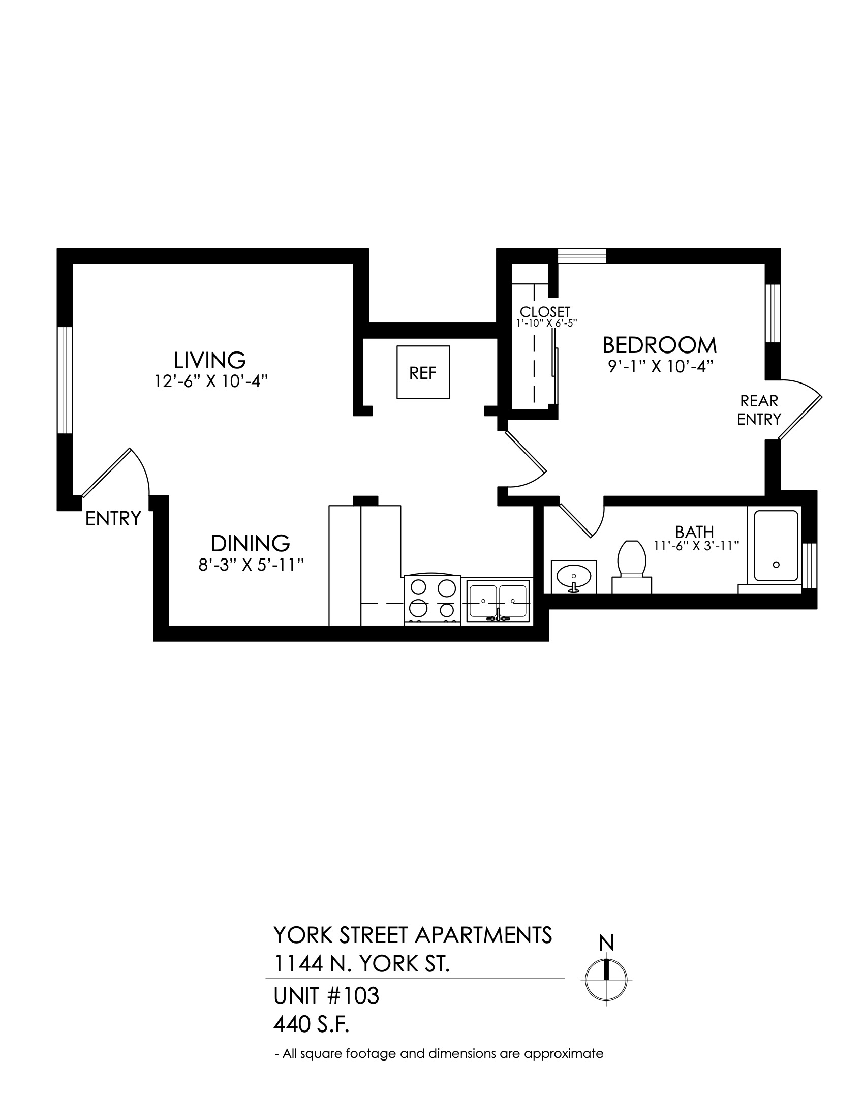 1 Bedroom, 1 Bath