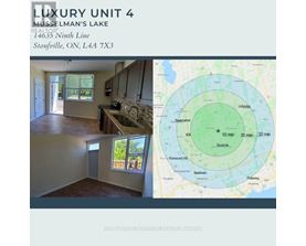 A real estate listing for a luxury unit at Musselman's Lake in Stouville, ON.