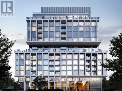 A modern multi-story building with a glass facade and a sign that reads "iCloud Realty Bikkerage.".