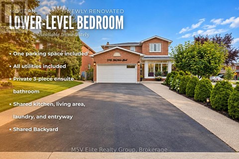 A modern, newly renovated lower-level bedroom is available for rent immediately.