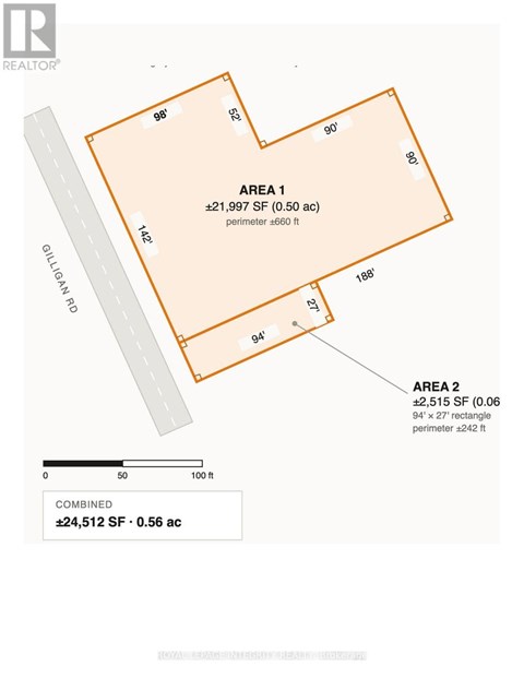 A map shows two areas, one is 21,997 square feet and the other is 2,515 square feet.