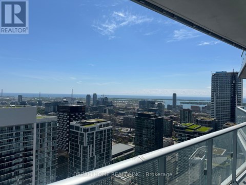A cityscape viewed from a high-rise building.