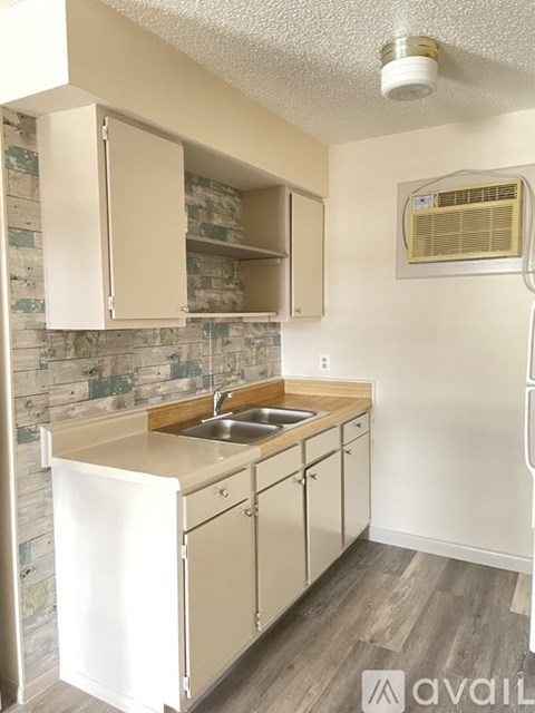 A kitchen with a sink and cabinets.