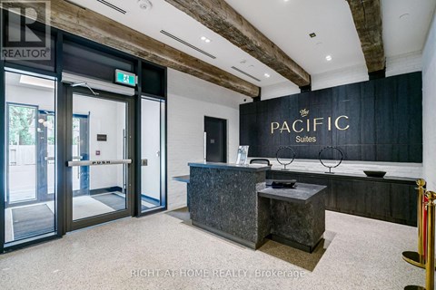 The lobby of the Pacific Suites building.