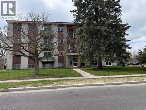 A tall apartment building with a tree in front of it.