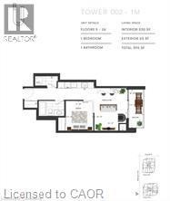 A floor plan for a 1 bedroom apartment is shown.