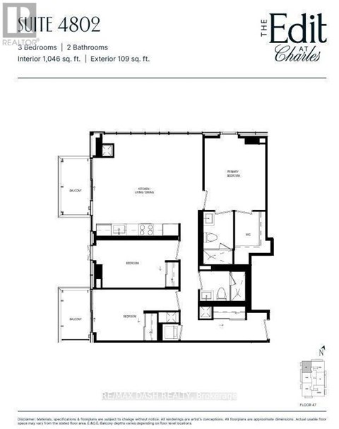 4802 - 634 CHURCH STREET 3 Beds Apartment for Rent